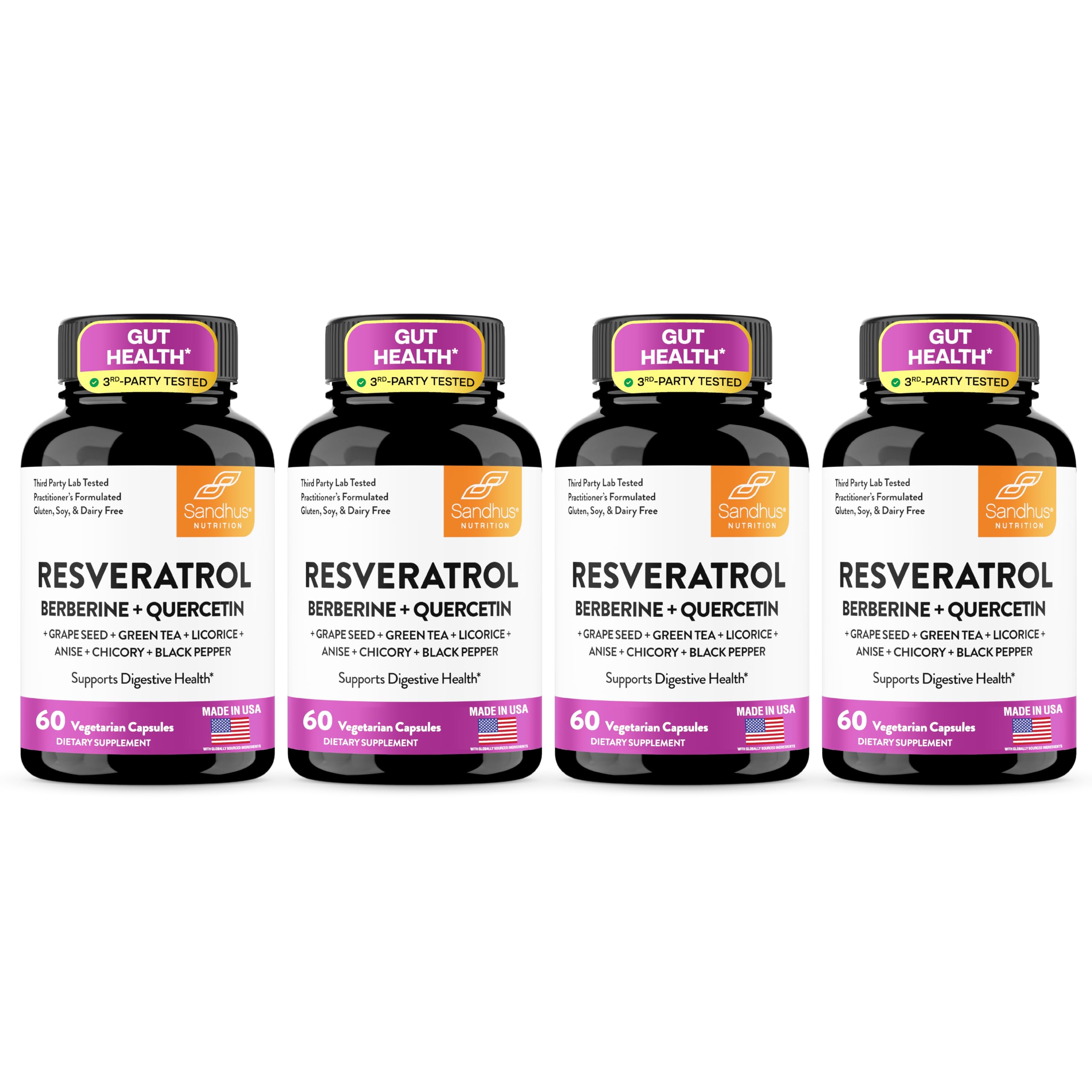 Resveratrol Supplement with Berberine, Gut Health Capsules for Women & Men — Amazon image 9