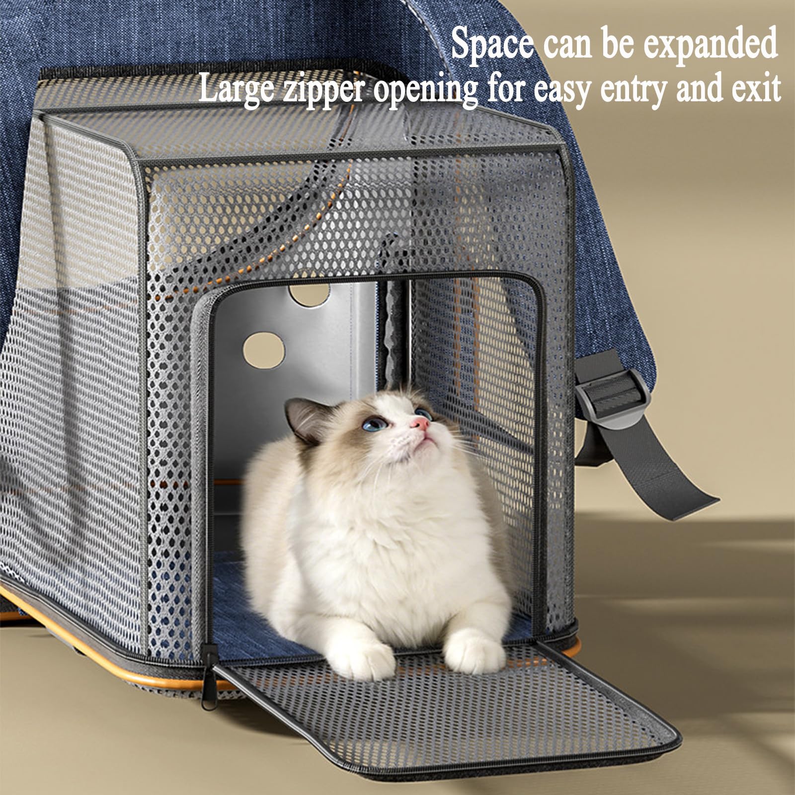 Groß Erweiterbar Katzenrucksack Hunderucksack, Tragbarer Reise-Rucksack fur Haustiere,Weltraumkapsel-Design, für Katzen und Hunde bis 8-10kg (rosa, Ohne Spurstange)
