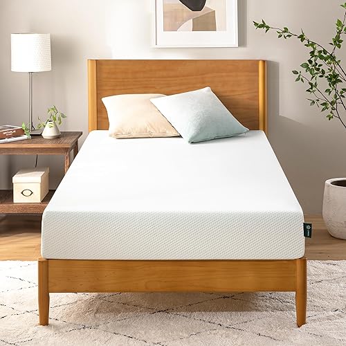 ZINUS 6 Inch Green Tea Memory Foam Mattress [New Version], Twin, Fiberglass free, Medium Firm Feel, Zoned Pressure Relief, Certified Safe Foams & Fabric, Mattress in A Box - White - Twin - 6" - New Small Box