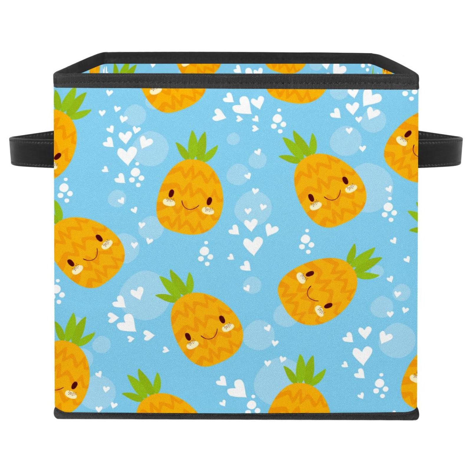 Cube de rangement en tissu avec poignées pour jouets et livres