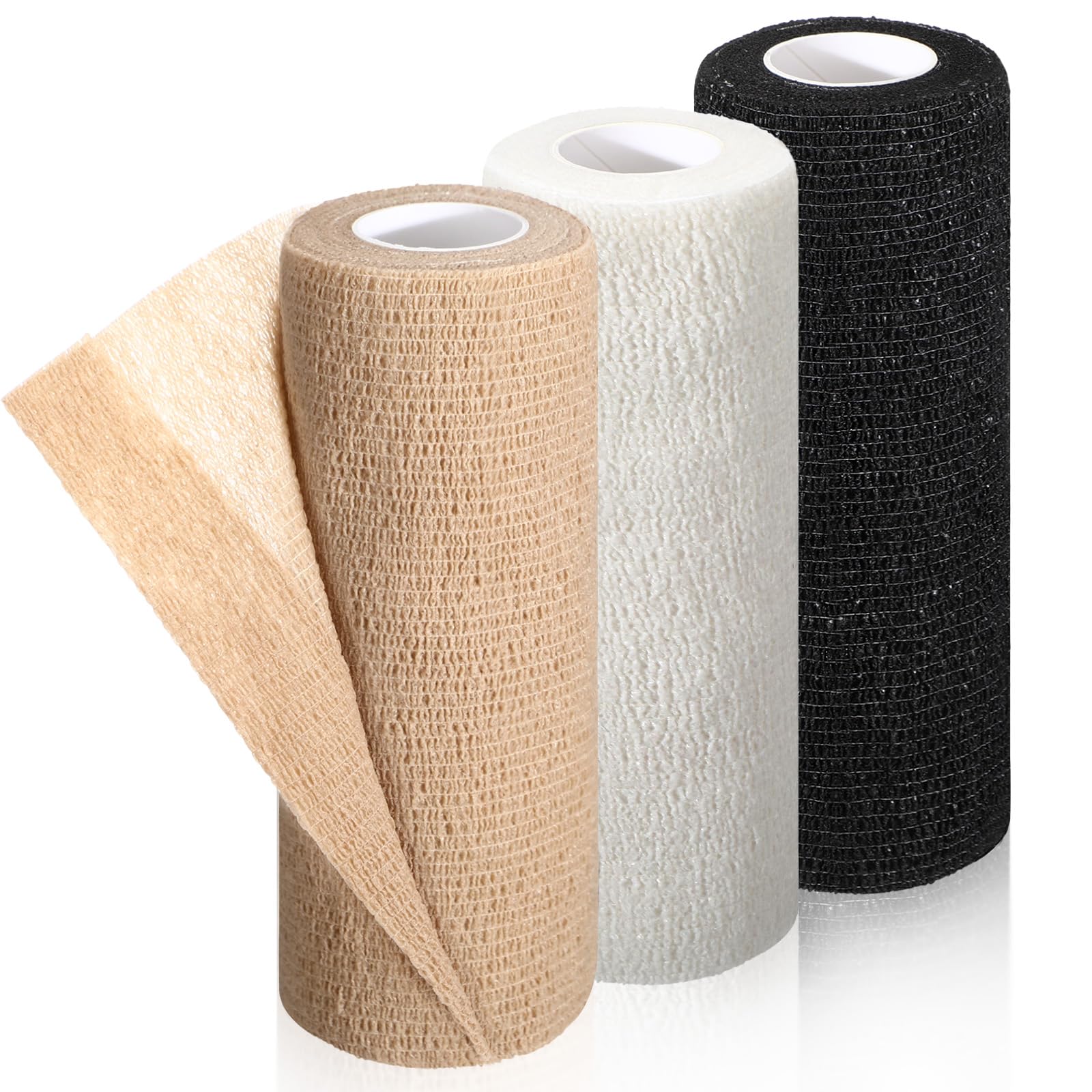 Nuanchu Elastic Bandages - 3 Rolls, Black -9 Nuanchu Elastic Bandages - 3 Rolls, Black -9