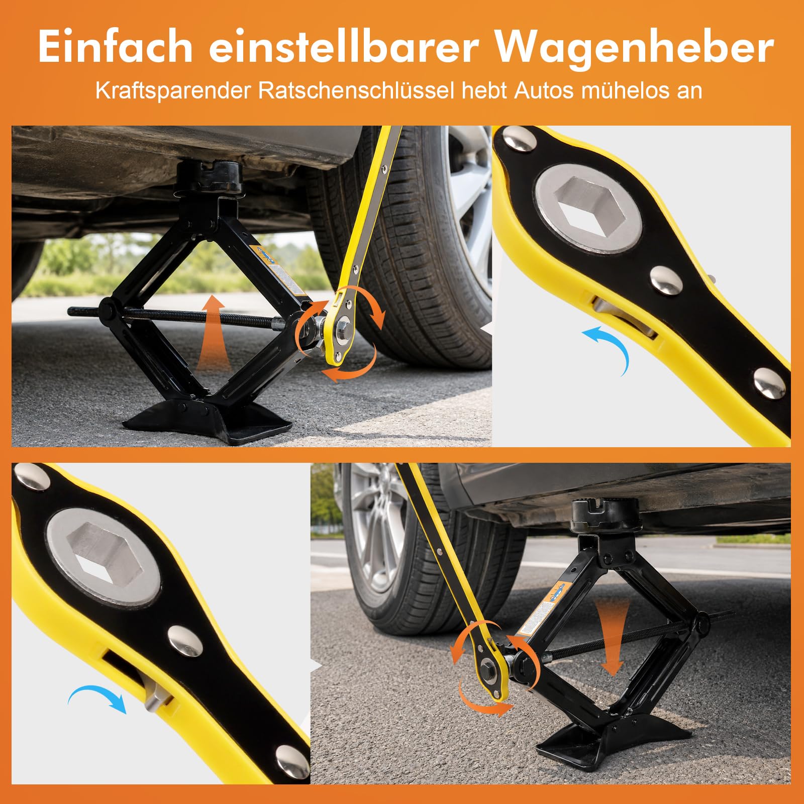 Universelle Hochleistungs-Scherenwagenheber für Auto 2,5T/2500kg