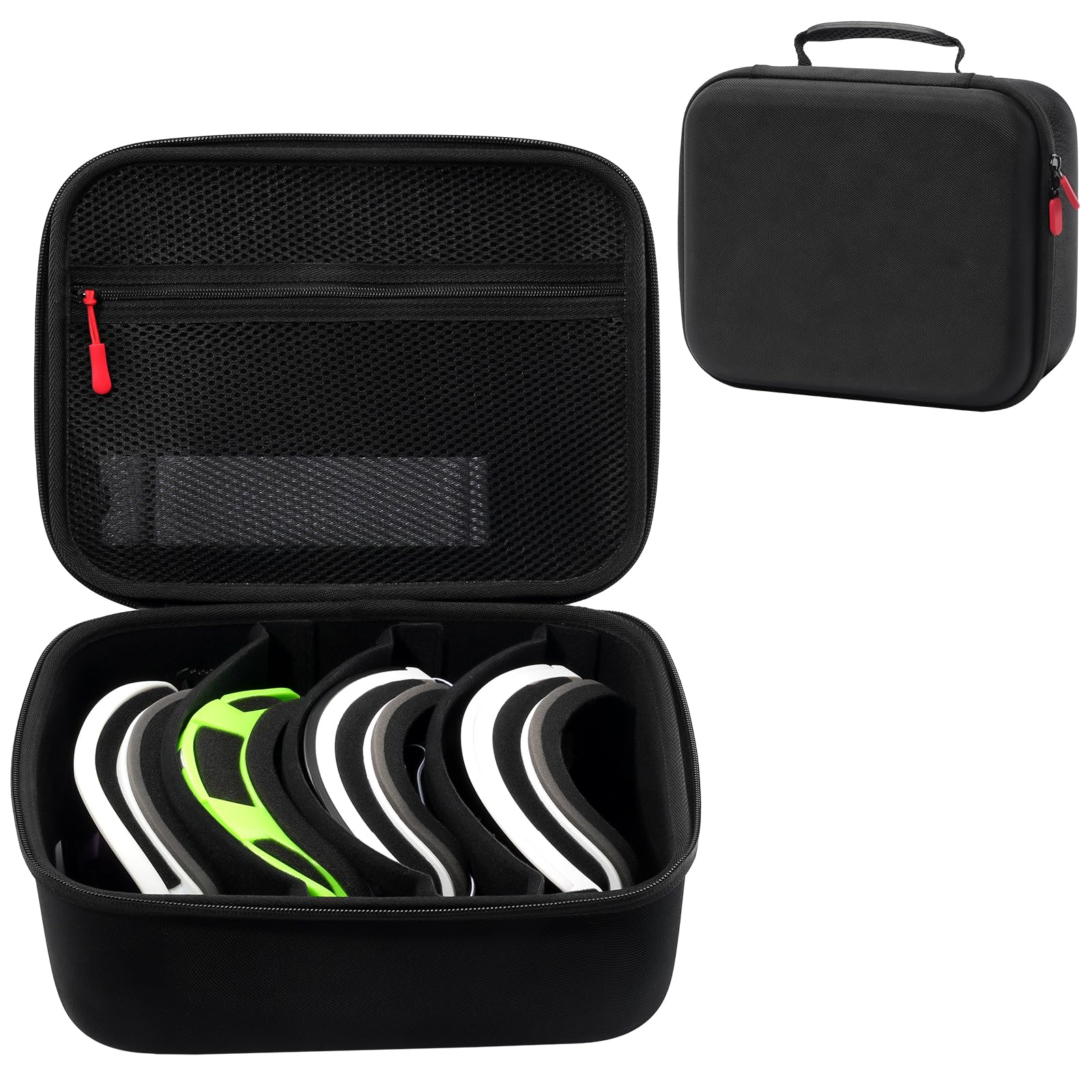 ProCase Ski Goggle Case, Large Capacity Travel Snow Goggles Holder Hard Carrying Protective Case for Ski and Snowboard Snow Motorcycle Sports Glasses -Black