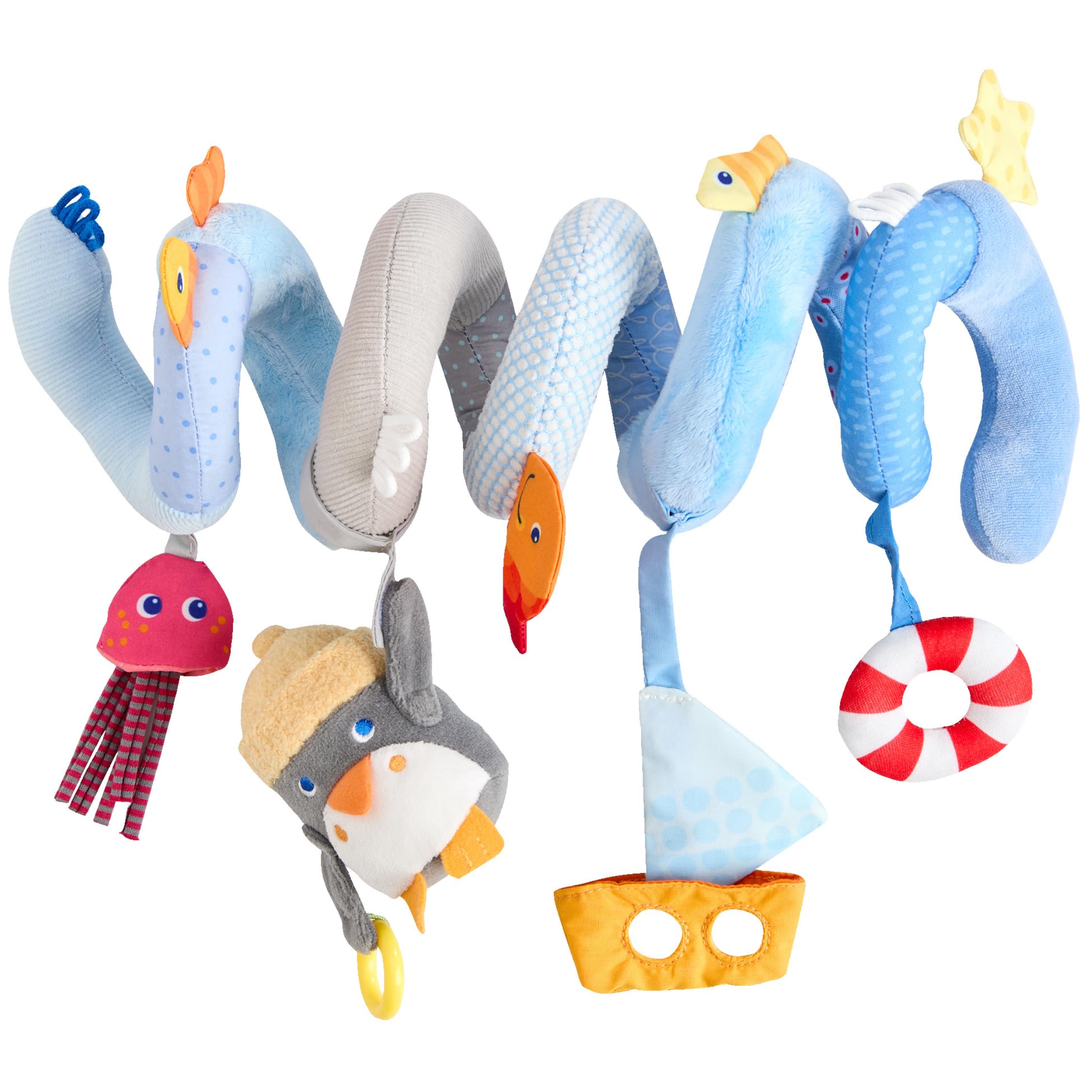 HABA Mobile-Spirale Pinguin – Figurine d'animal Amovible, grelots et Film Miroir, pour Landau et lit bébé, pour bébés à partir de 0 Ans, Cadeau de Naissance – 2012335001