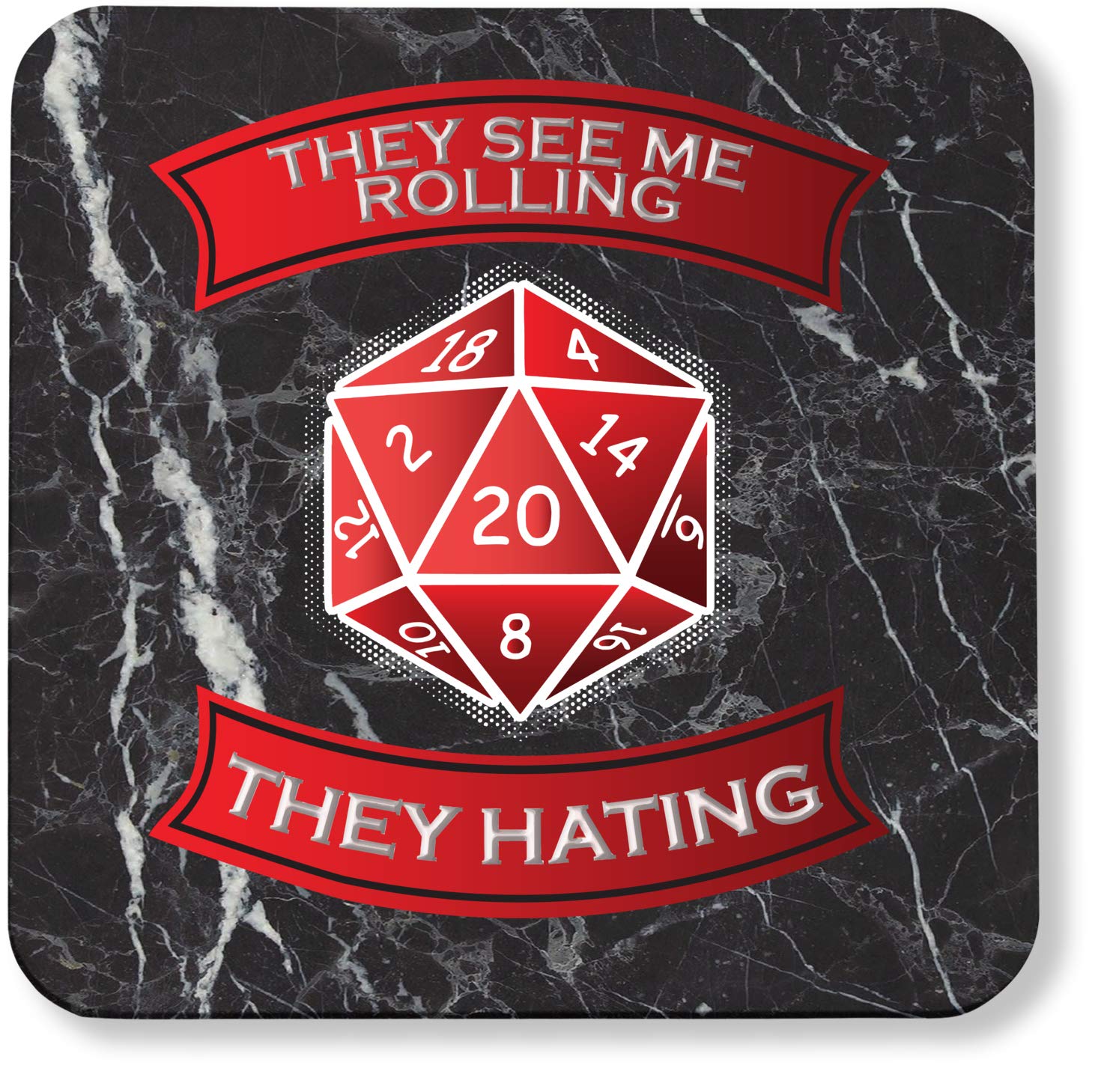 Hippowarehouse They See Me Rolling They Hating printed coaster gloss finish durable backing 9cm x 9cm 2 pack