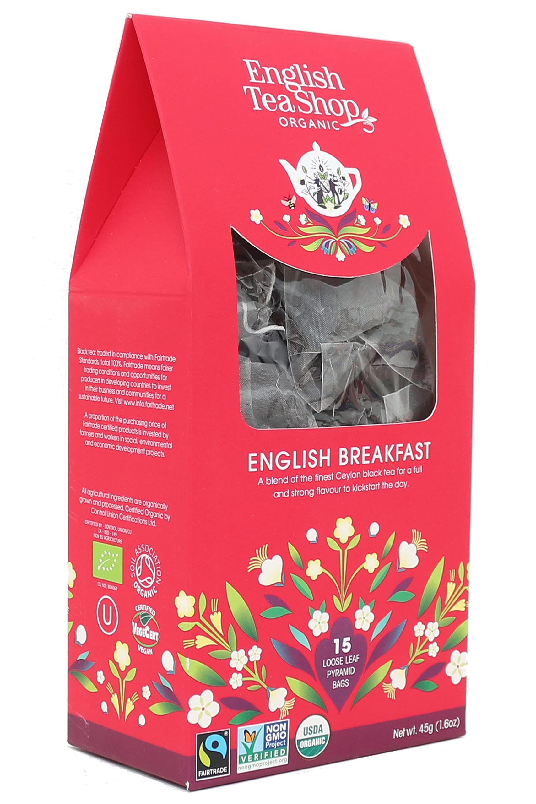 English Tea Shop Organic English Breakfast Tea (15 Pyramids), 44.9999999999999 g