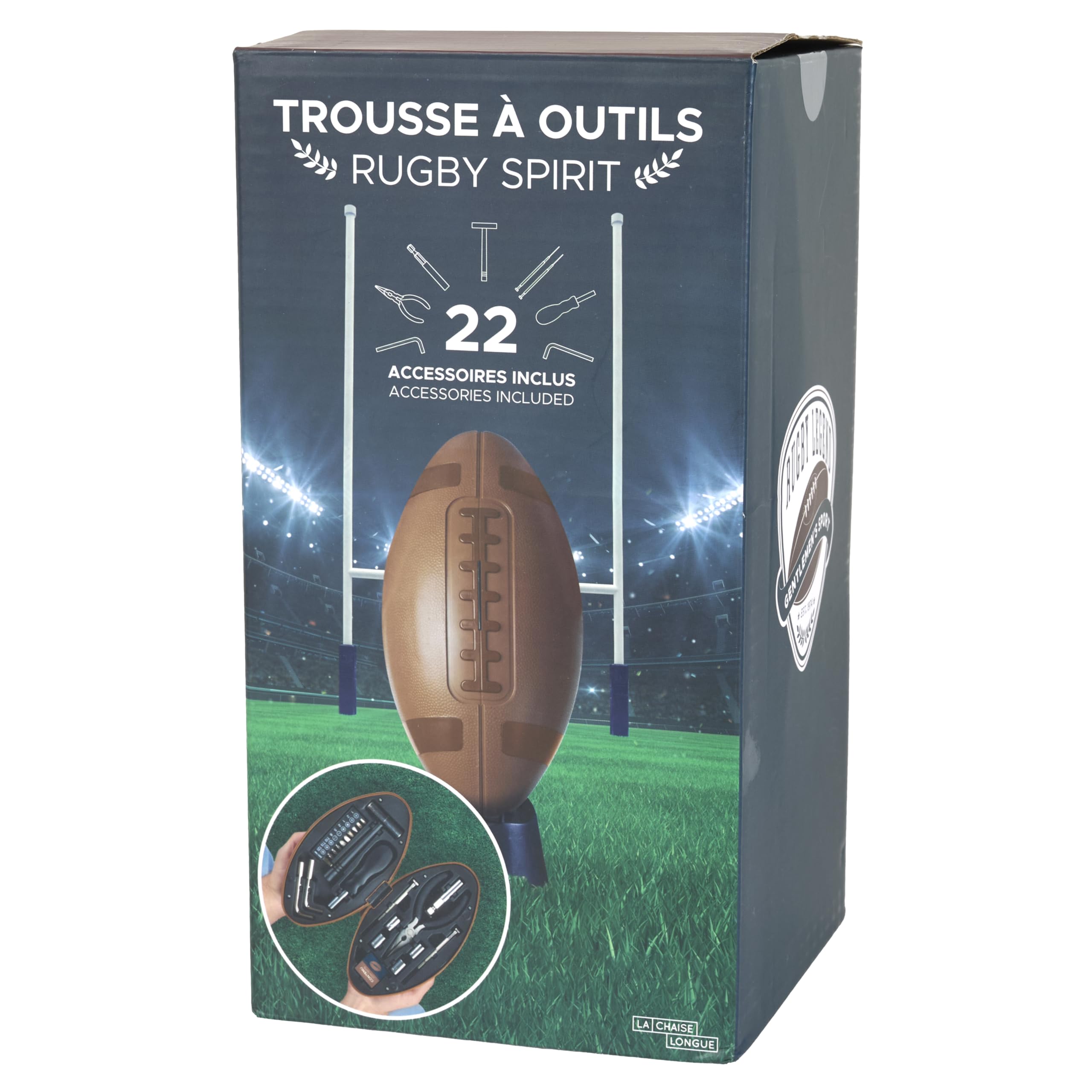 La Chaise Longue Trousse à Outils Ballon de Rugby ABS et Acier Camel | ABS et acier, mallette forme ballon de rugby, bricolage maison et jardin, cadeau supporter bricoleur