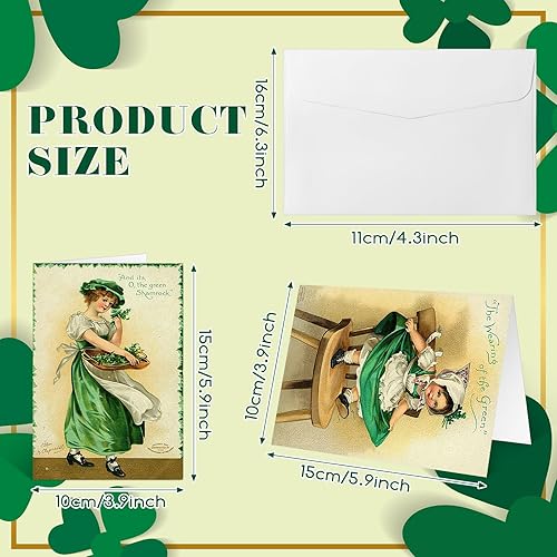 Miniatura 2 de Paquete de 200 tarjetas de felicitación del día de San Patricio con 200 tarjetas de felicitación del día de San Patricio y 200 sobres, tarjetas del