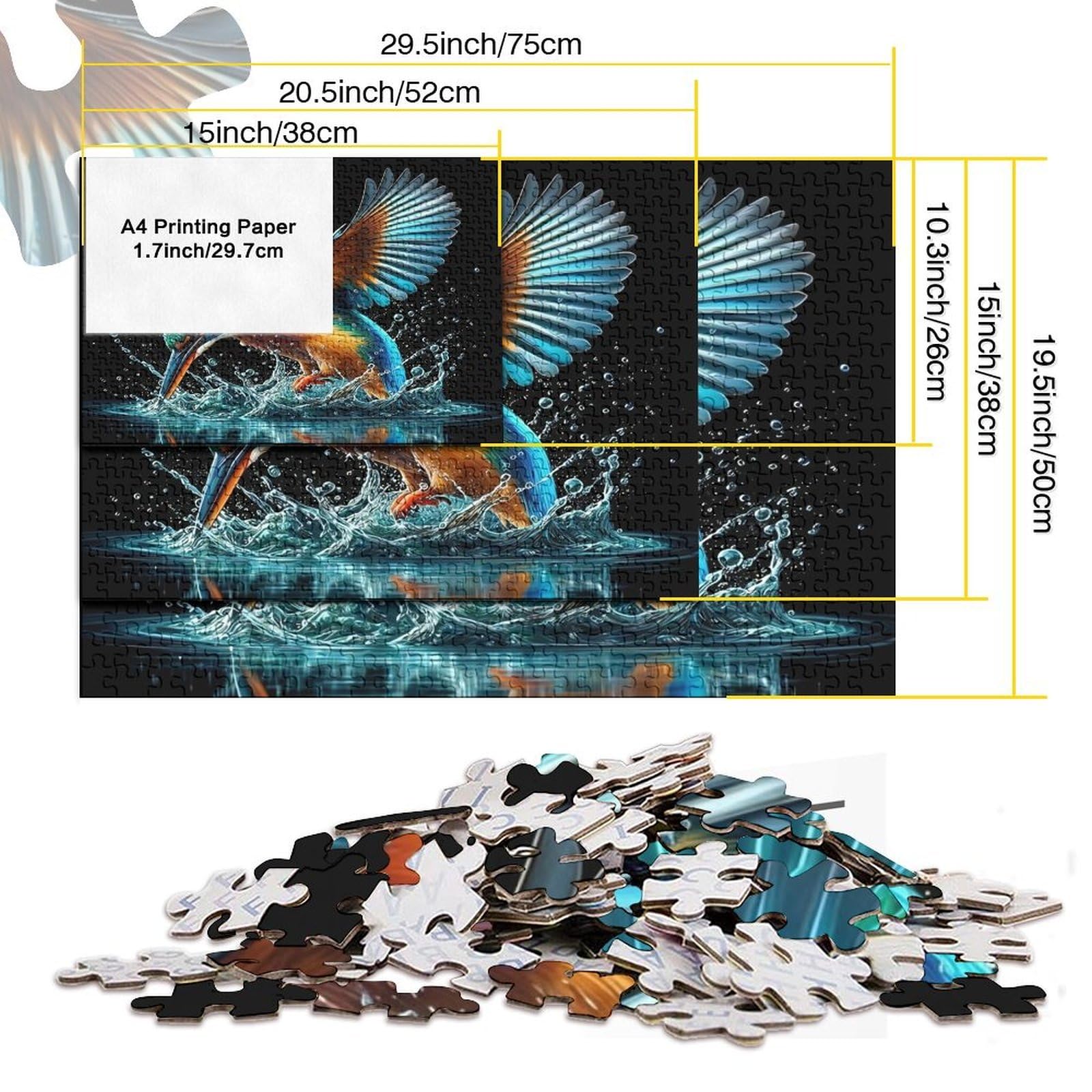 Puzzle De 1000 Piezas – Pescador En El Bosque, Medidas 52x38 Cm, Ideal Para Aliviar El Estrés Y Decoración De Pared