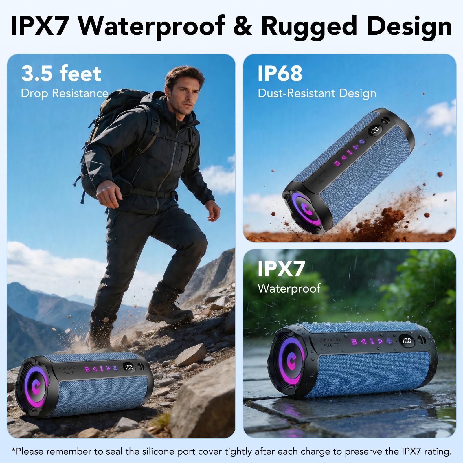 Cassa Bluetooth Portatile Potente Altoparlante bluetooth 5.4 con, 30 Ore di Autonomia