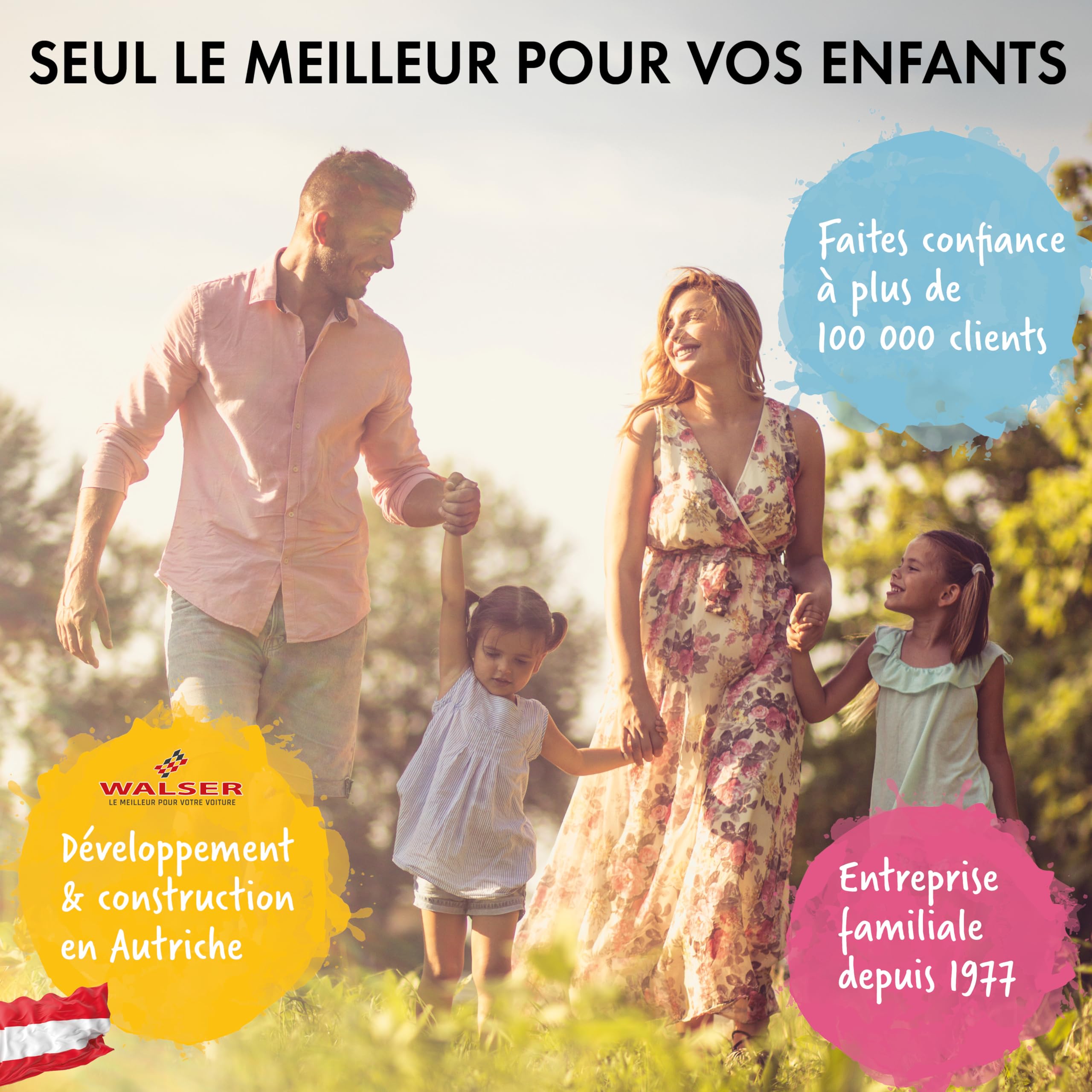 WALSER Premium Rehausseur de siège enfant voiture, siège enfant voiture Andy 125-150 cm, rehausseur de place junior auto dernière norme 2024 ECE R 129 gris