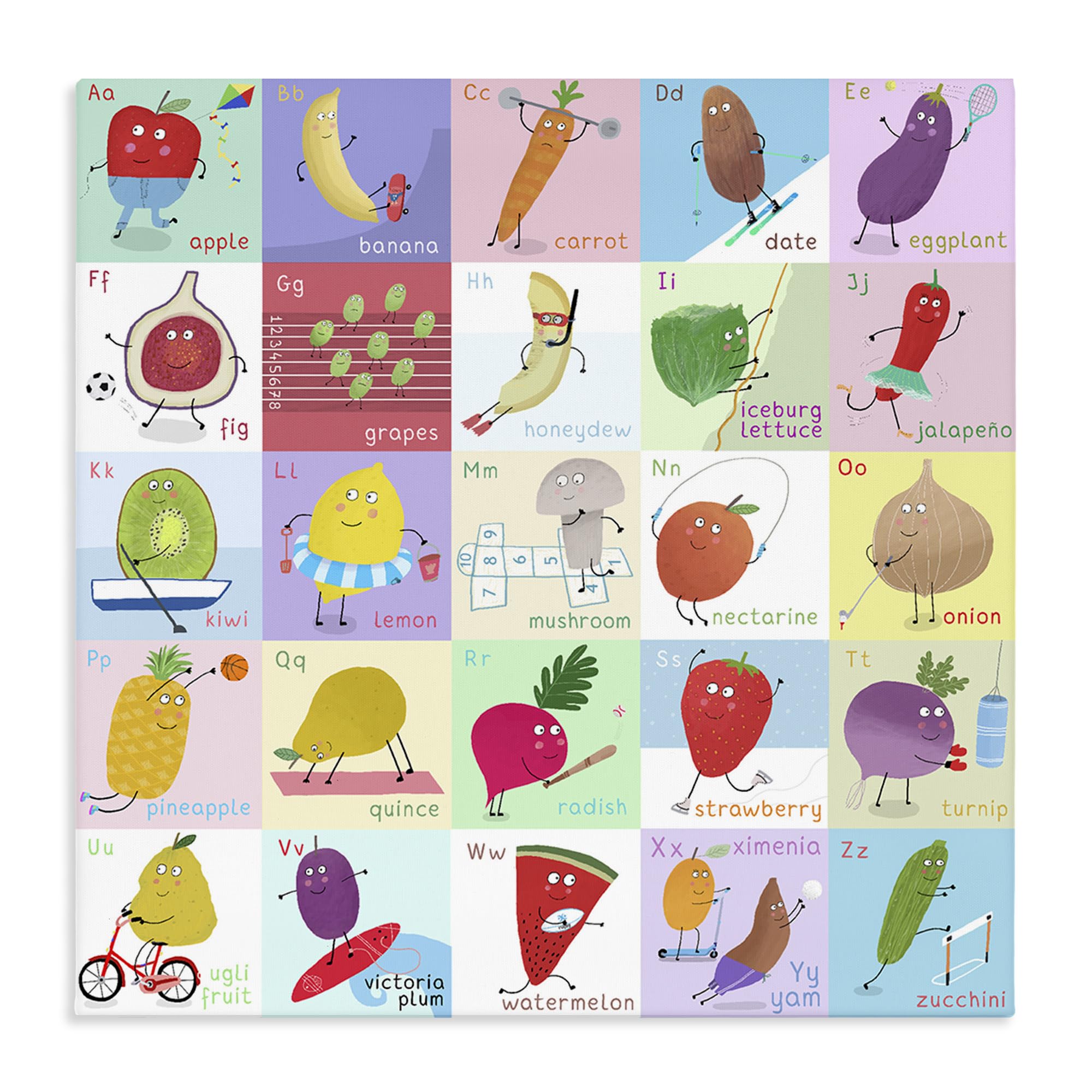Stupell Industries Unframed 'Sporty Fruit Educational'| Canvas Art