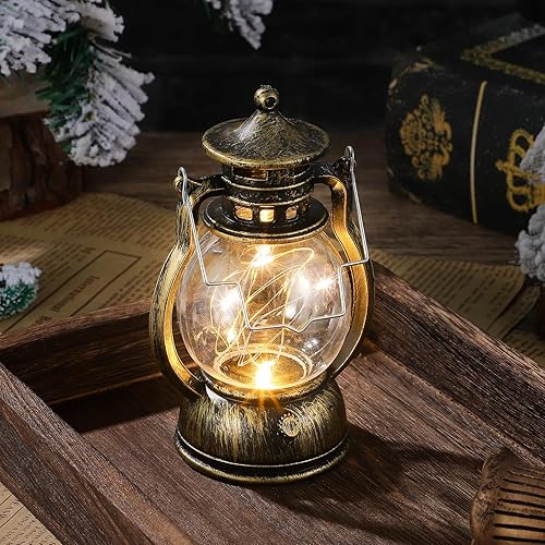 Miniatura 9 de TEHAUX 1pc Retro linterna de mano decorativa lámpara de queroseno creativa barra colgante lámpara para el hogar escena vibe iluminación (con batería)