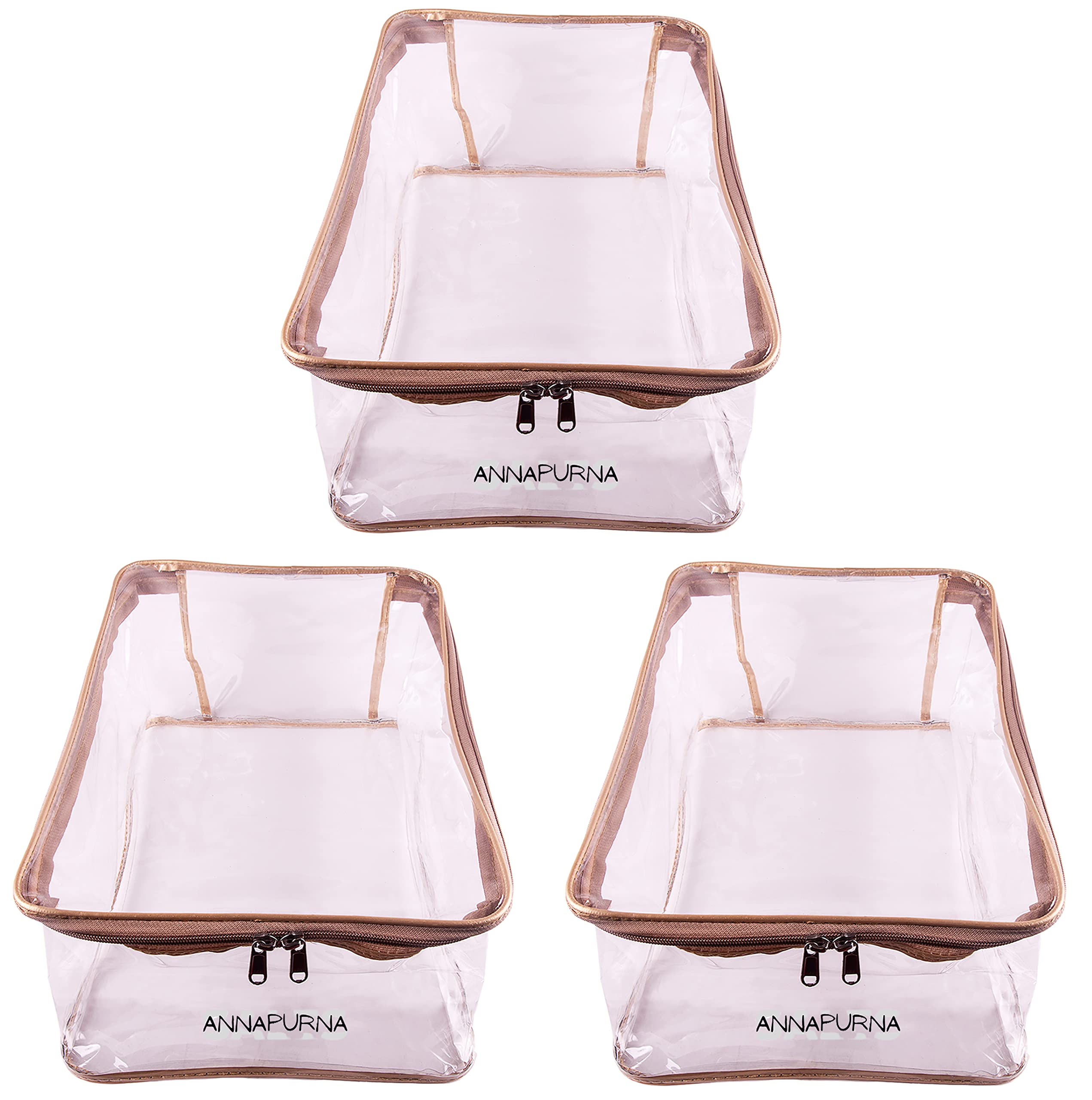 Annapurna Sales full transparent shirt cover, pant cover or transparent shirt bag or transparent cloth storage bag or transparent jeans bag for men, women (transparent, gold, 7") Pack of 3 pcs (B01MRPQ5AR) Amazon Price History, Amazon Price Tracker