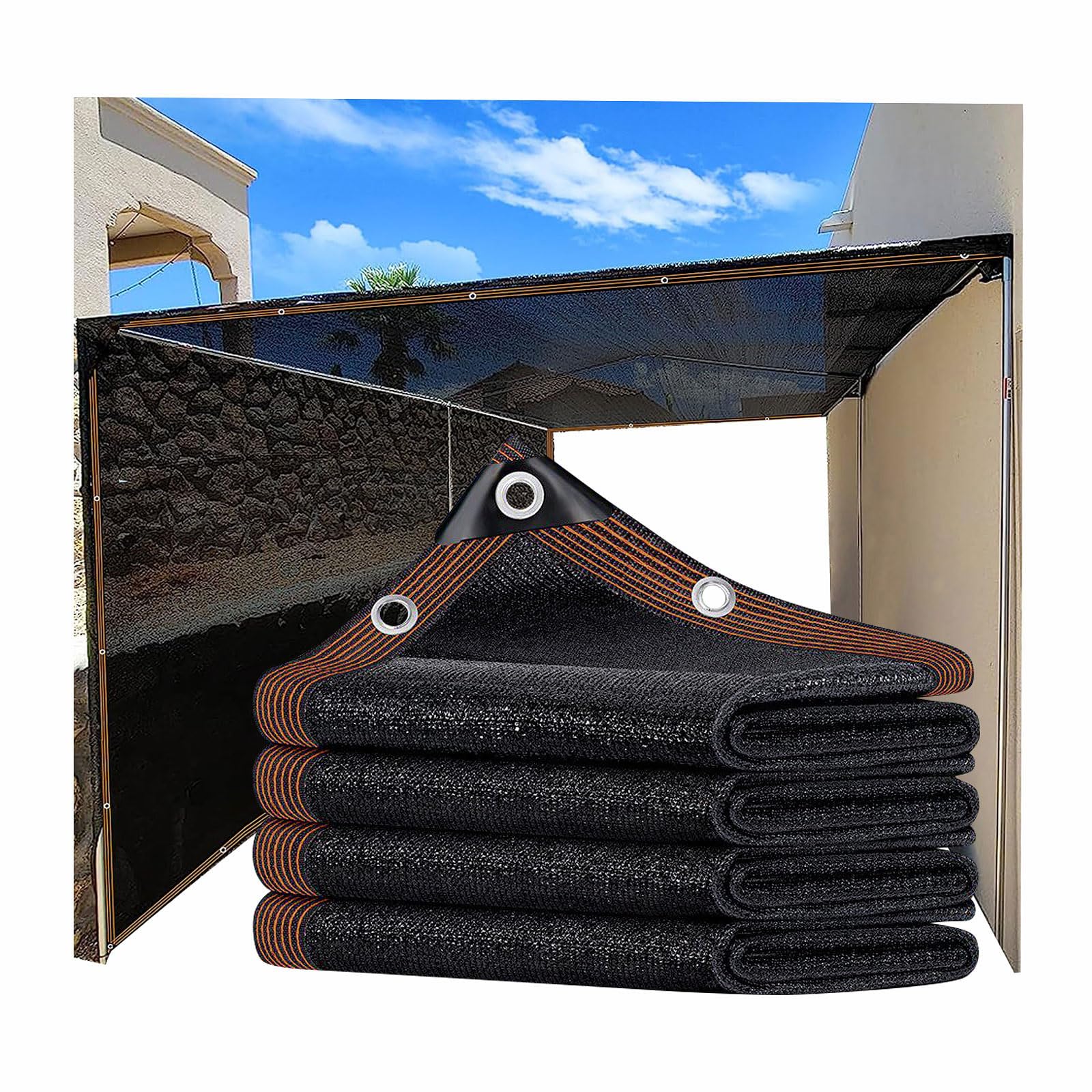 Shade Cloth Net, Sun Shade Cloth 90% Block Patio Garden Multiple Sizes Mesh Tarp Grommets(20x20ft)