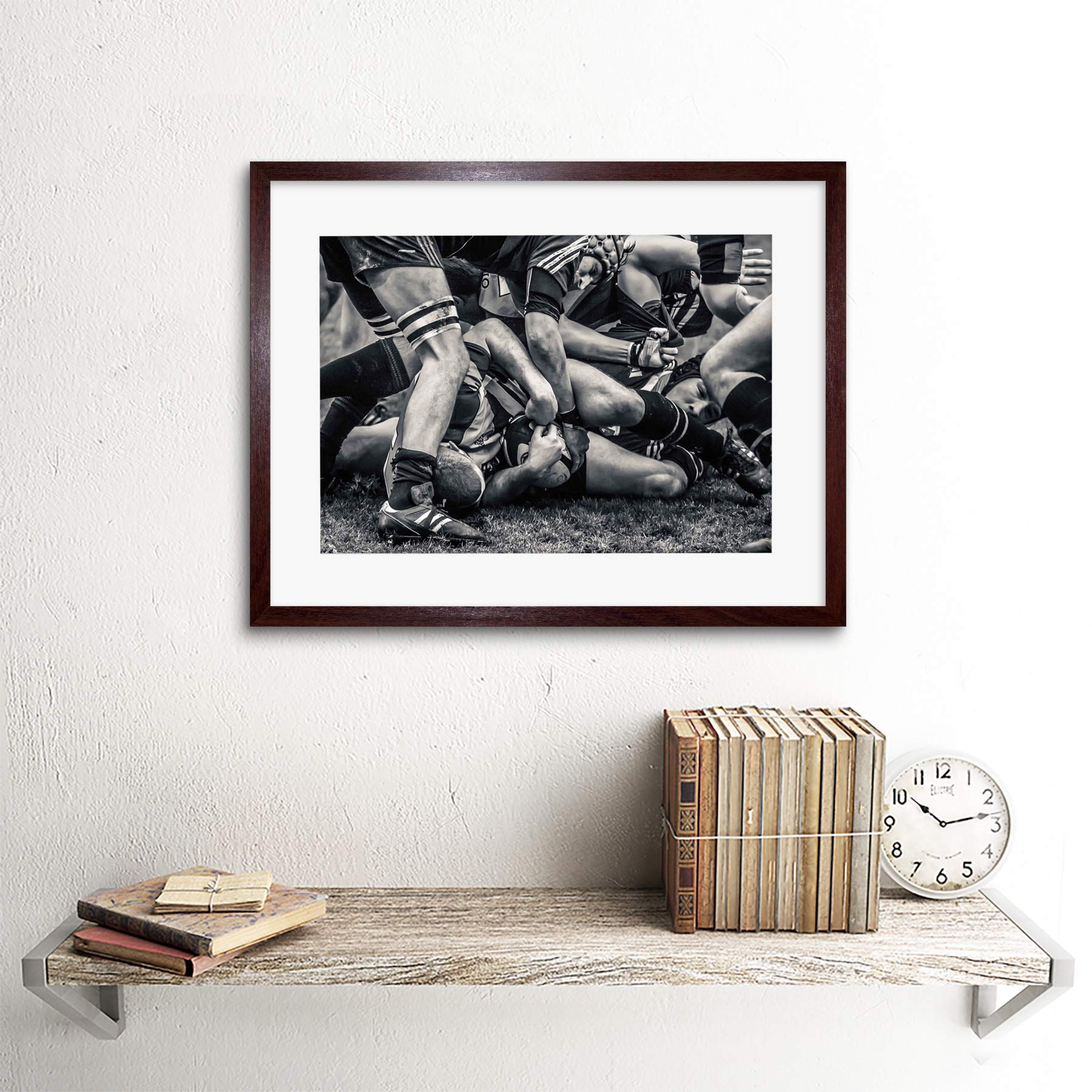Wee Blue Coo Rugby Football Scrum Framed Art Print - 18x24 Inch Photo Poster, Ready To Hang - View #6