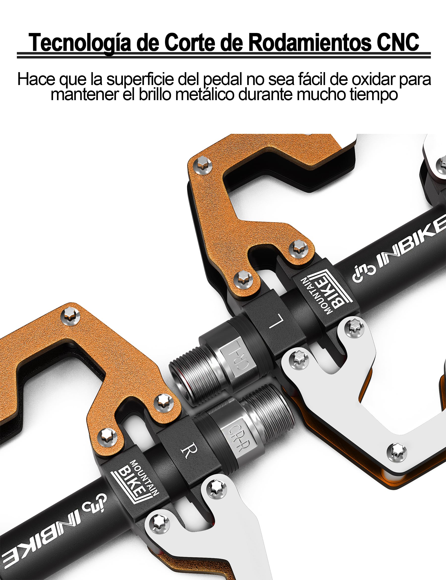 INBIKE Pedales Bicicleta Pedales Plataforma De Aluminio Rodamiento De Acero Cromado 9/16 para Bicicleta De Montaña Carretera