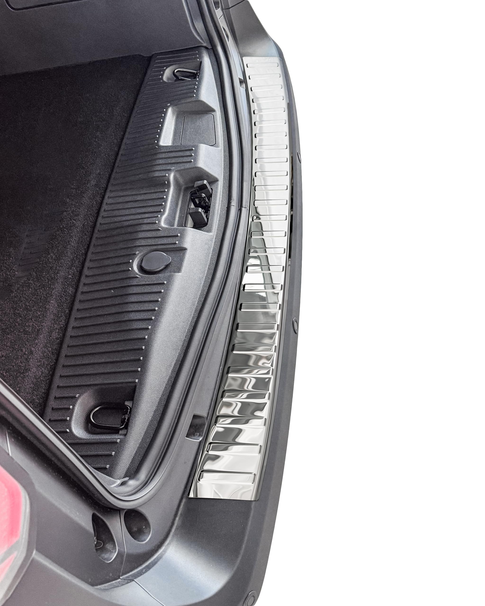 RECAMBO Edelstahl Ladekantenschutz - passend für Ford Transit Courier | BJ ab 2023 - polierte Chrom-Schutzleiste für die Stoßstange mit glatter Oberfläche & Klebemontage