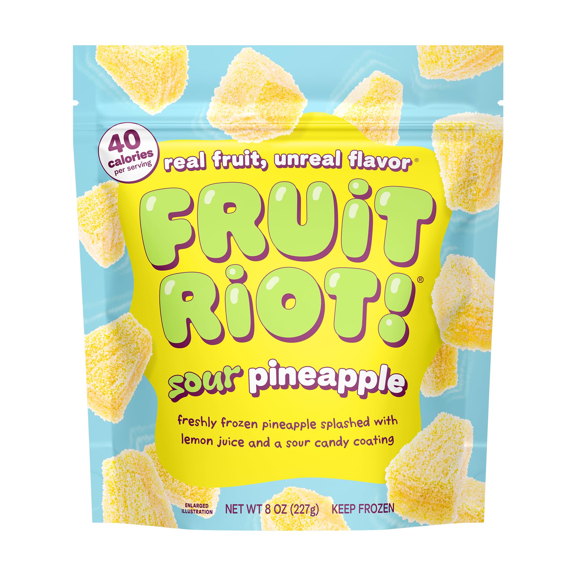 Fruit Riot Sour Candy Pineapple, Made with Real Fruit, 8oz, Gluten-Free