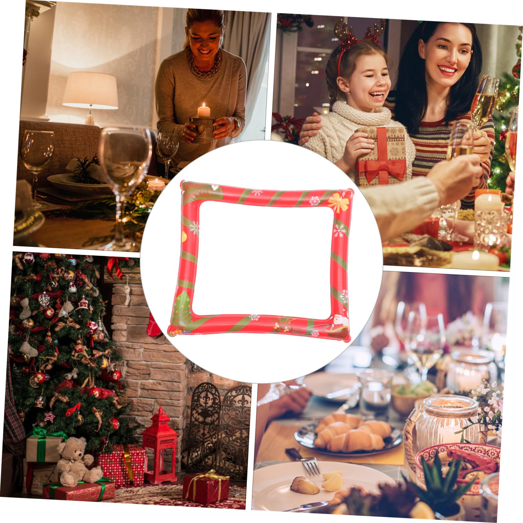 2stücke Aufblasbarer Pet-fotorahmen Für Weihnachtsfeiern Party-fotoautomaten-Requisiten Fotografie-zubehör Leicht Zu Lagern Transportieren