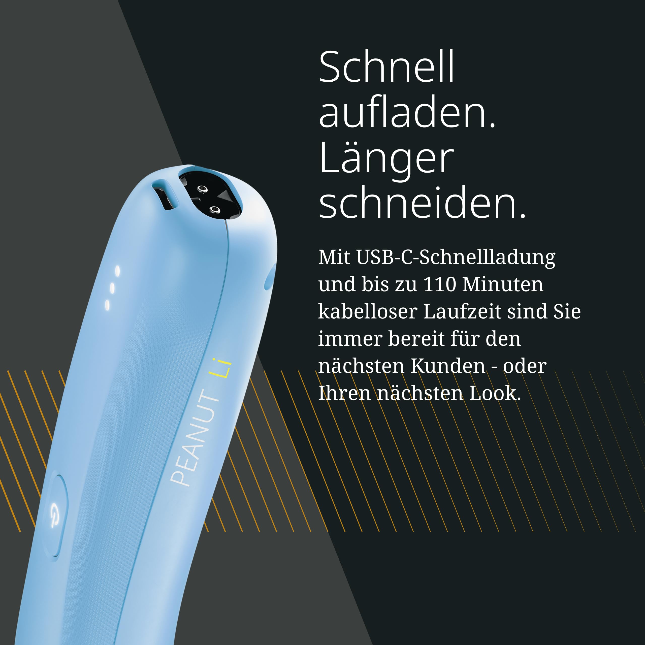 Wahl Cordless Peanut Li, Trimmer- und Clipper-Hybrid, Blau | Kabelloser Trimmer- und Clipper-Hybrid, 7000 U/min Motor, USB-C-Schnellladung, 110 Minuten Laufzeit, abnehmbare Klinge