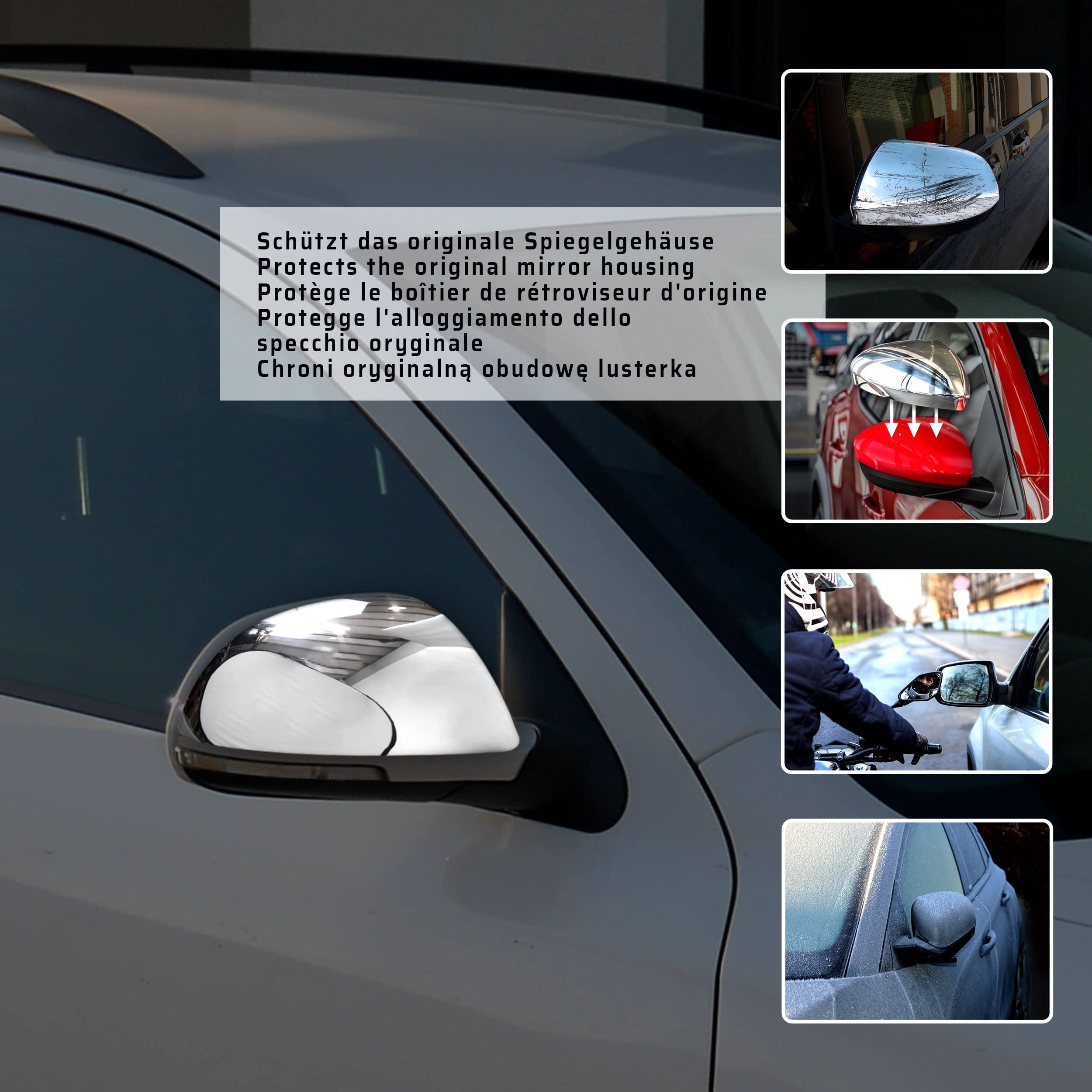 CHROMEMASTER | Nakładki na Lusterka Zewnętrzne | Kompatybilne z Skoda Octavia 1Z Sedan 2009-2013 | Stal nierdzewna; Osłony Lusterek to Niepowtarzalny Wygląd Auta i Ochrona Przed Uszkodzeniem
