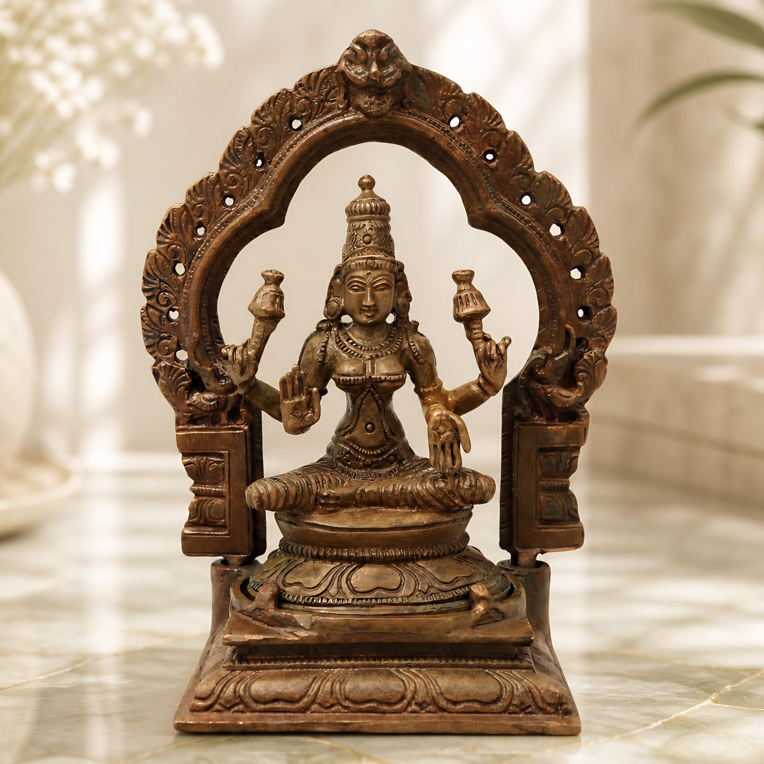 長寿宝珠 （ 台座付 ） ② Buy Bhunes Bronze Mahalakshmi Idol Sri Lakshmi Devi Murti Kamala
