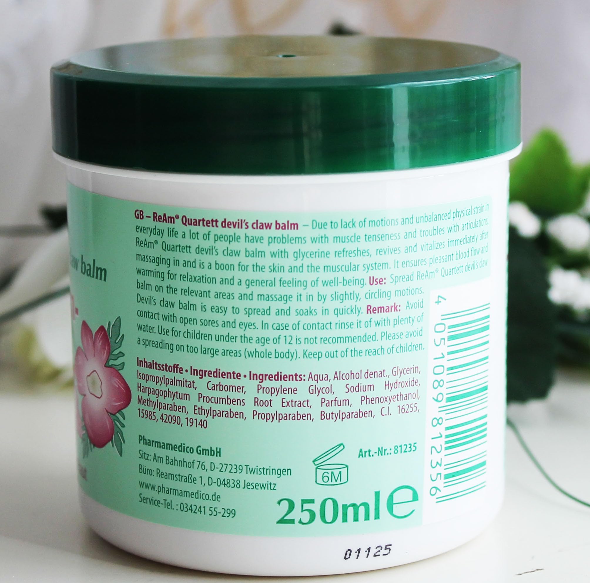 Teufelskrallenbalsam mit Glycerin – 12x250 ml (3000 ml) – Pflegender Hautbalsam für die tägliche Anwendung