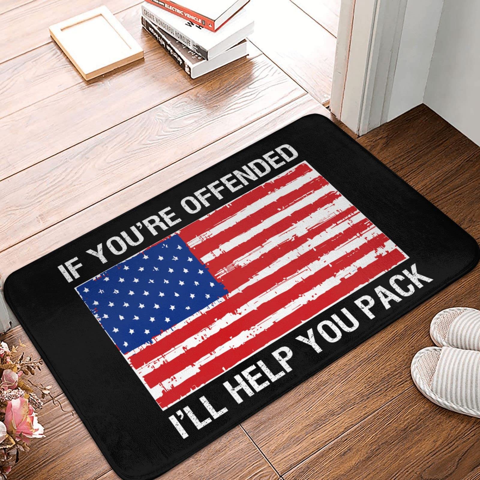 Front Door Mats Indoor If You'Re Offended I'Ll Help You Pack Doormat Welcome Mat For Classroom Kitchen Rug Set(65X90CM)
