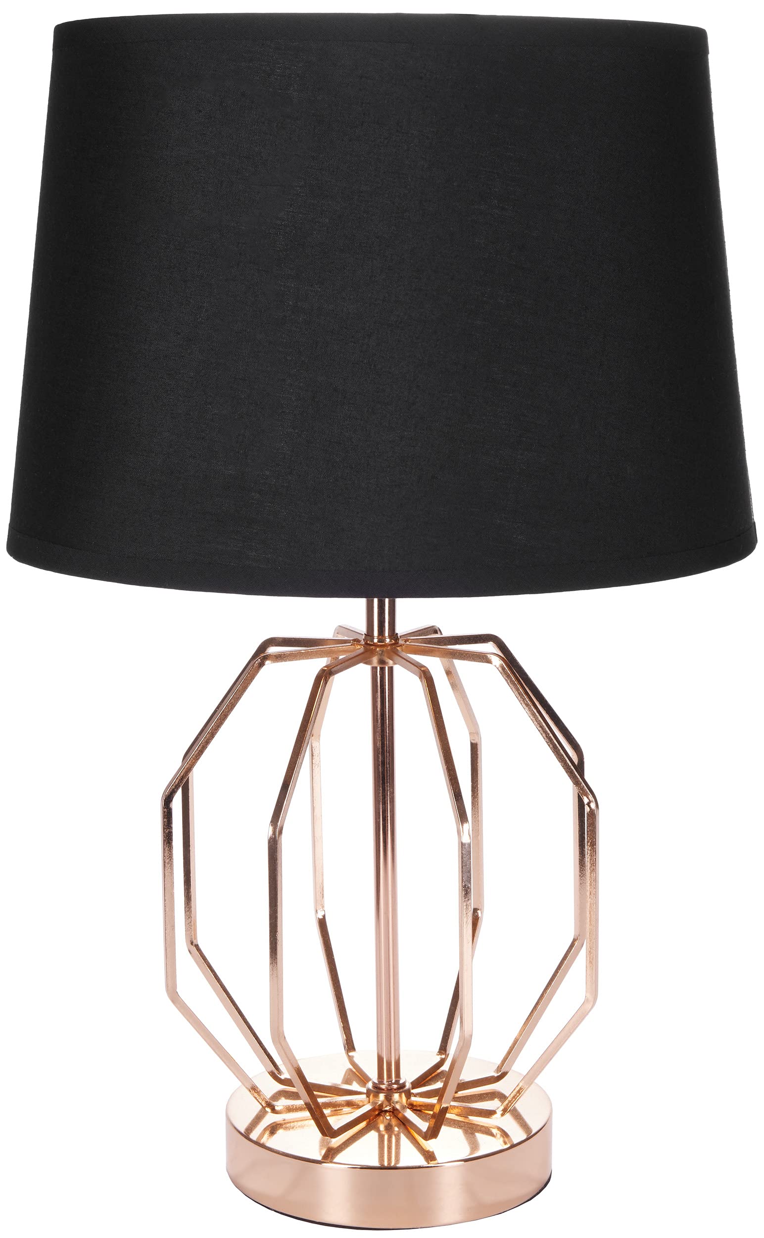 BRUBAKER 2er Set Tisch- oder Nachttischlampen Vintage Gitter Muster - Moderne Tischleuchten mit Metallfuß - 45 cm Höhe, Gold Schwarz