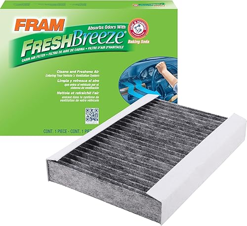 Fram Fresh Breeze - Filtro de aire de cabina con bicarbonato de sodio Arm & Hammer, CF11810 para vehículos Jeep/Fiat