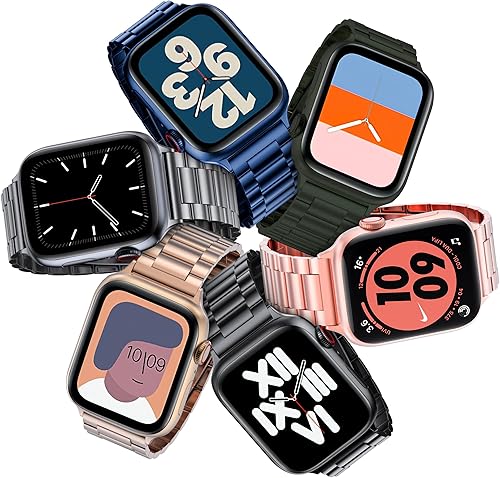 Vista 27 de EPULY - Correa de acero inoxidable, ejecutiva compatible con Apple Watch (iWatch) de 1.93, 1.77, 1.73, 1.65, 1.61, 1.57 y 1.50 pulgadas, unisex