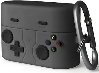 Geiomoo Funny Silicone Cover for Sony WF-1000XM6 Case, Cartoon Game Design with Carabiner Dark Gray