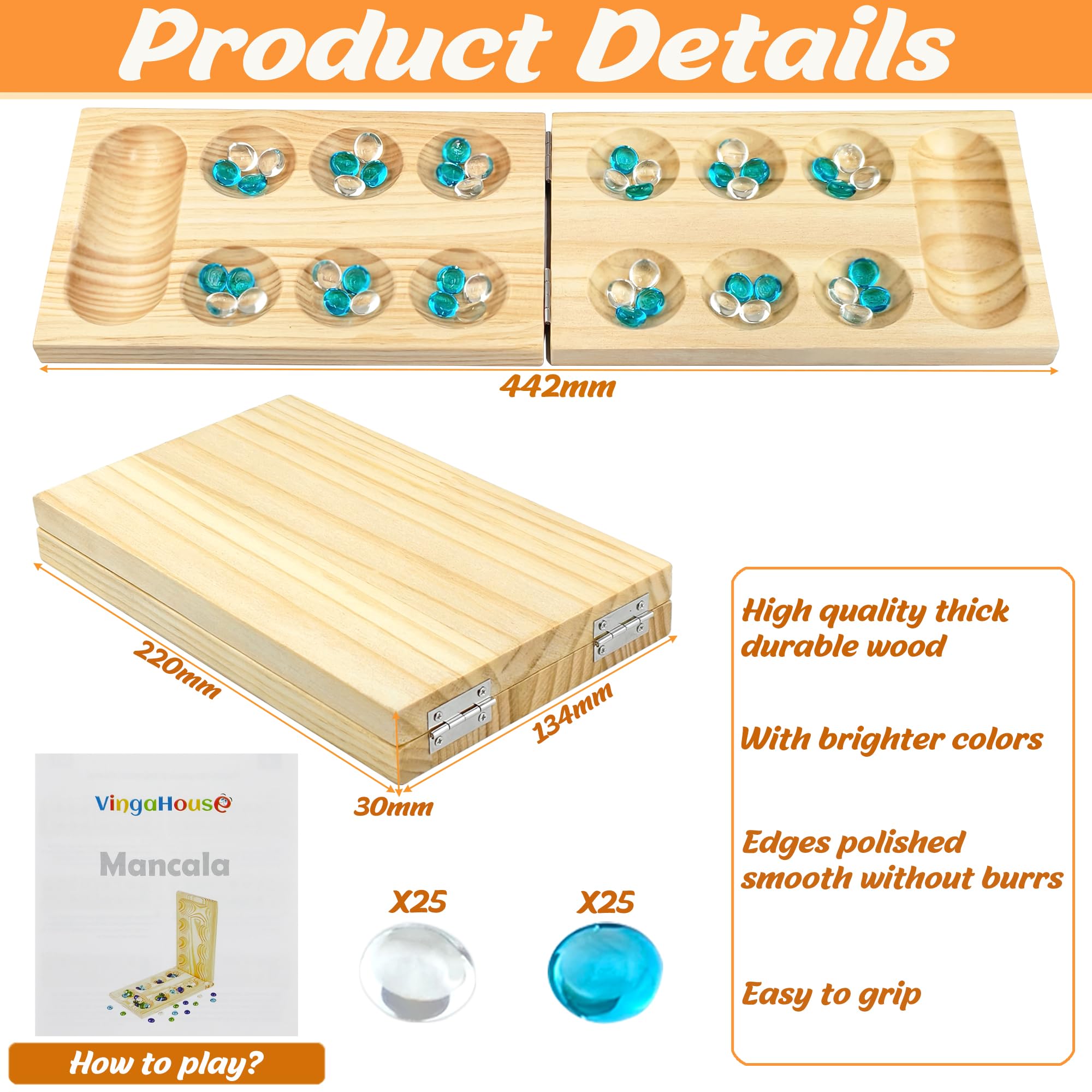 Philos 3151 Kalaha: Gioco Di Strategia Tradizionale In Legno Di Hevea, Dimensioni 296x95x18 Mm - 5