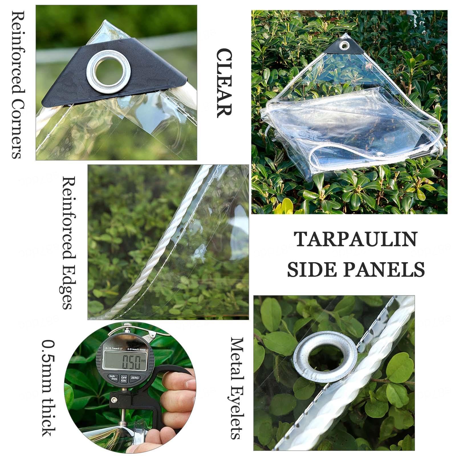 Teli Laterali Trasparenti Impermeabili Per Pergola E Gazebo – PVC 0,5mm Con Porta Con Cerniera – 5x1,8m - 3