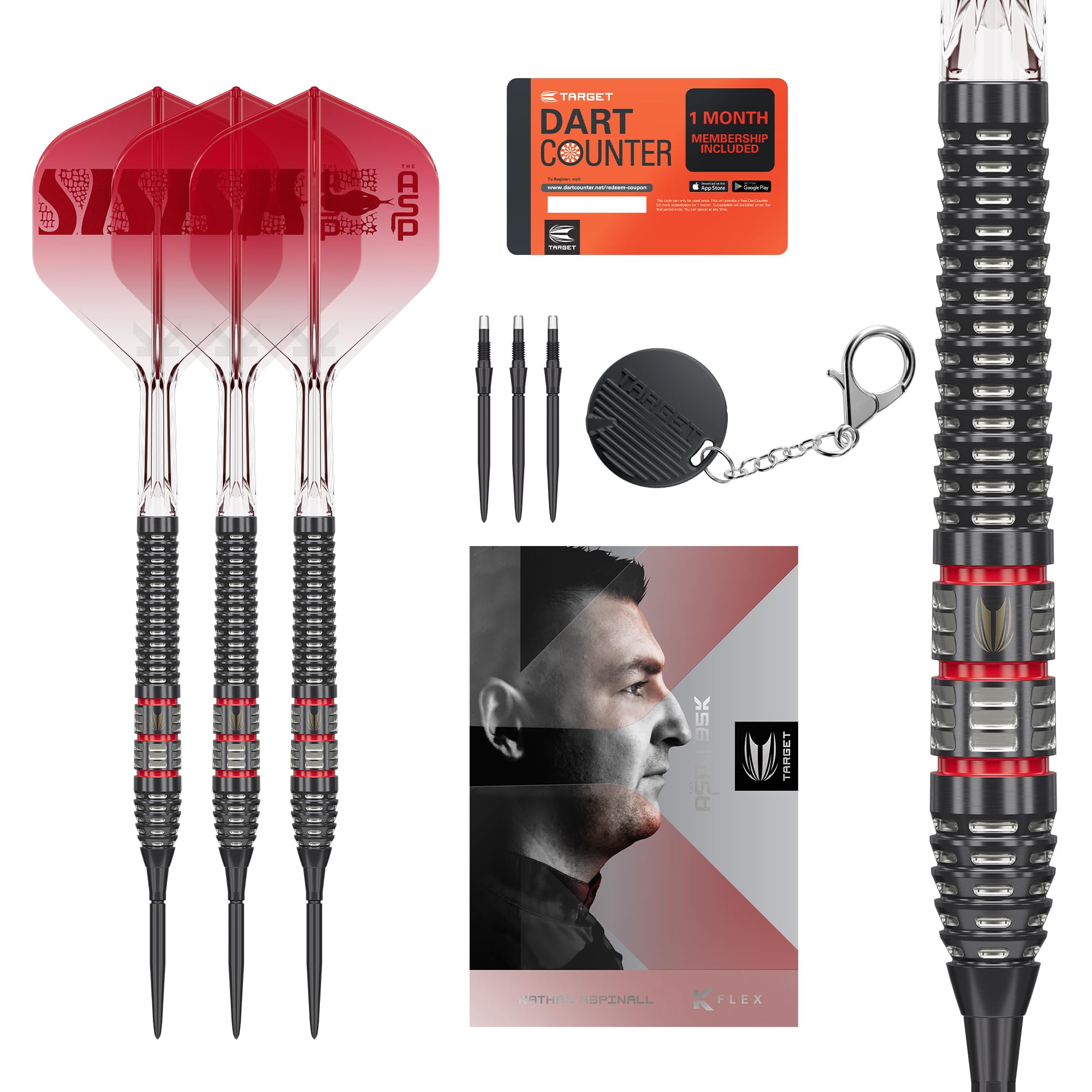 Target Darts Nathan Aspinall Steel Tip 95K Dart Set, 22G | 95