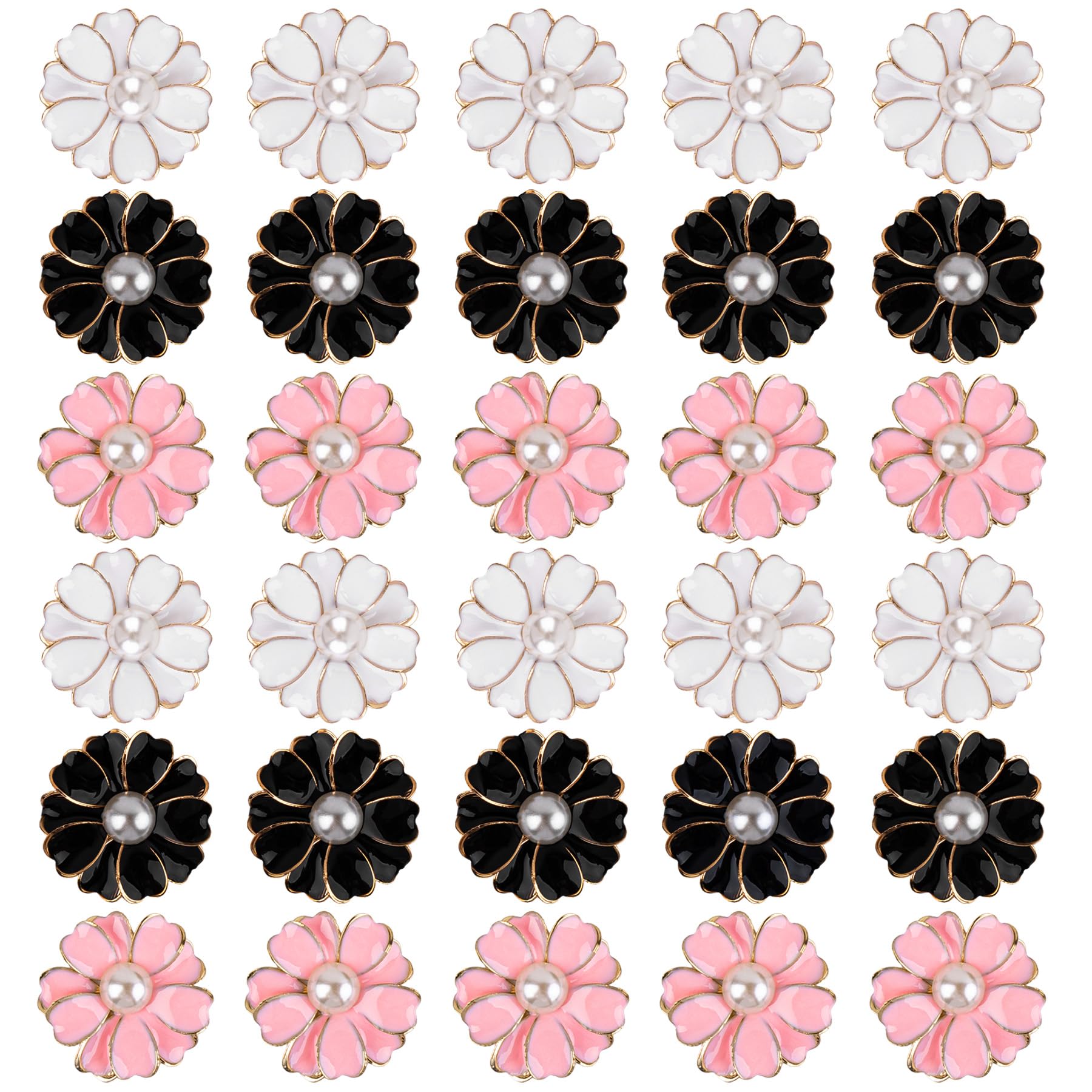 Boutons en fleur en émail dos plat loisirs créatifs et mercerie créative DIY
