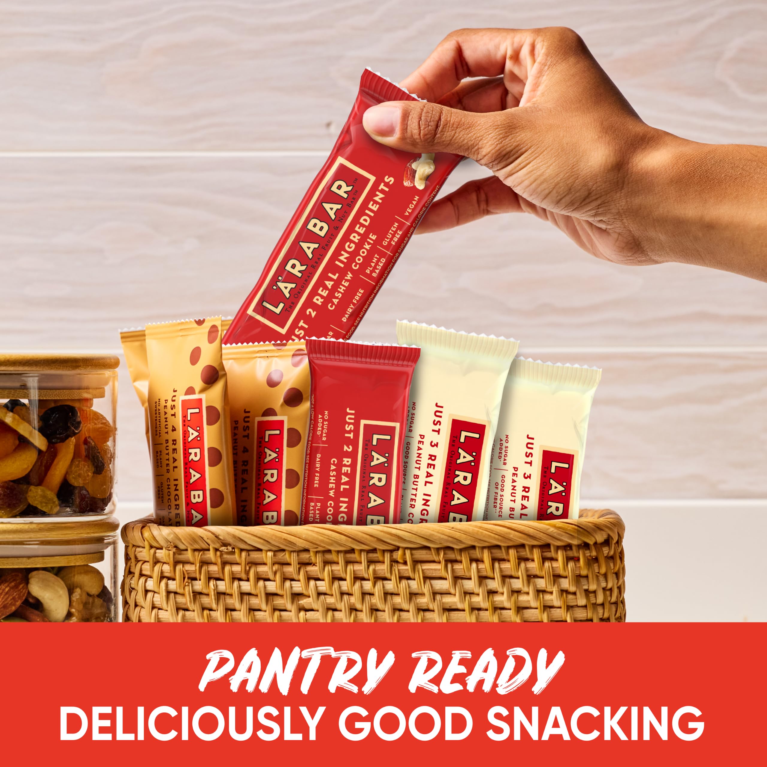 Larabar Assortiment de barres de fruits et de noix, 18 ct, 850,5 g | PB Choc Chip, PB Cookie & Cashew Cookie, 6 barres chacune, sans produits laitiers, sans OGM