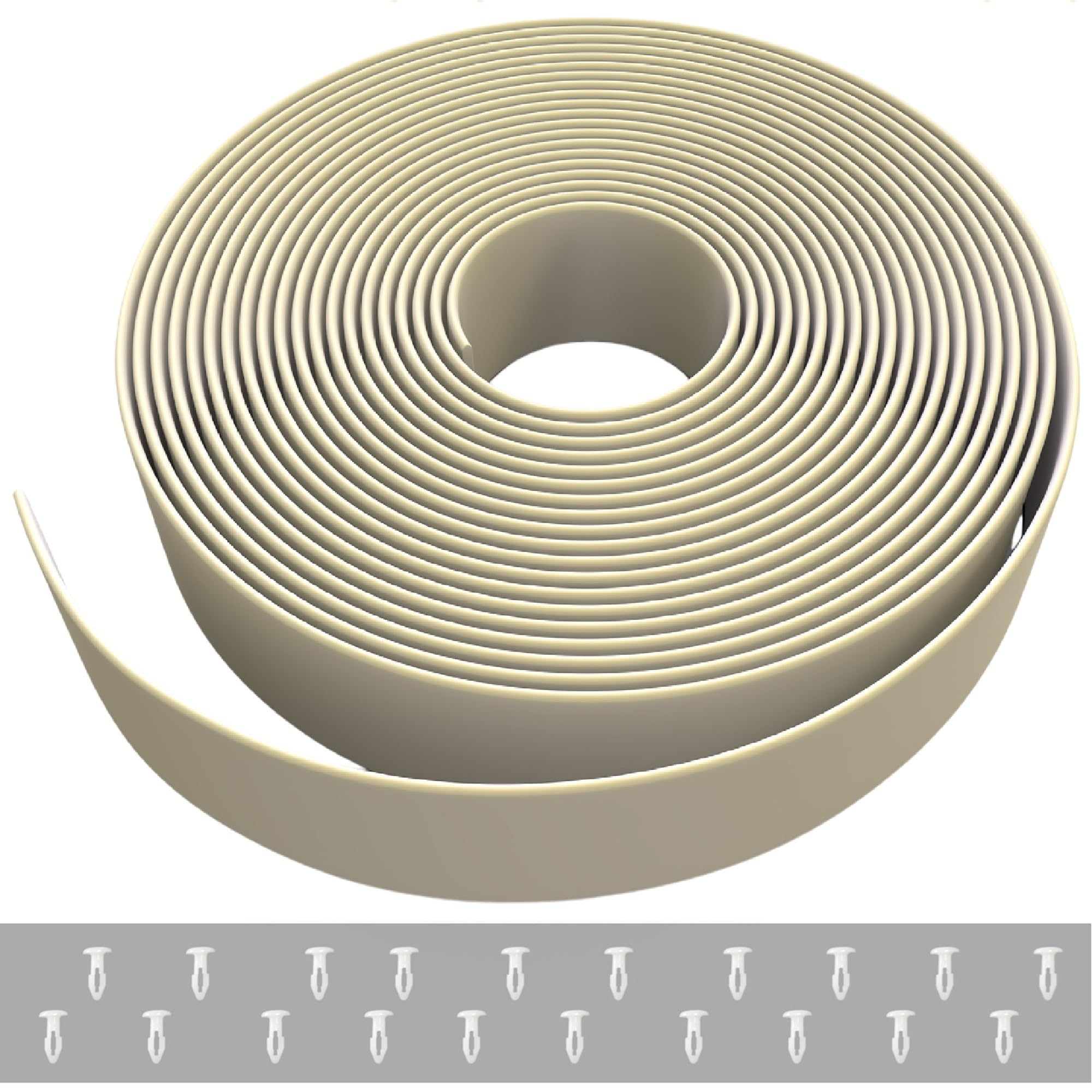 1.5" Vinyl Straps for Patio Chairs Repair Kit Lounge Strapping Outdoor Patio Furniture Repair 20' Matte Finish (Driftwood) + 20 Rivets