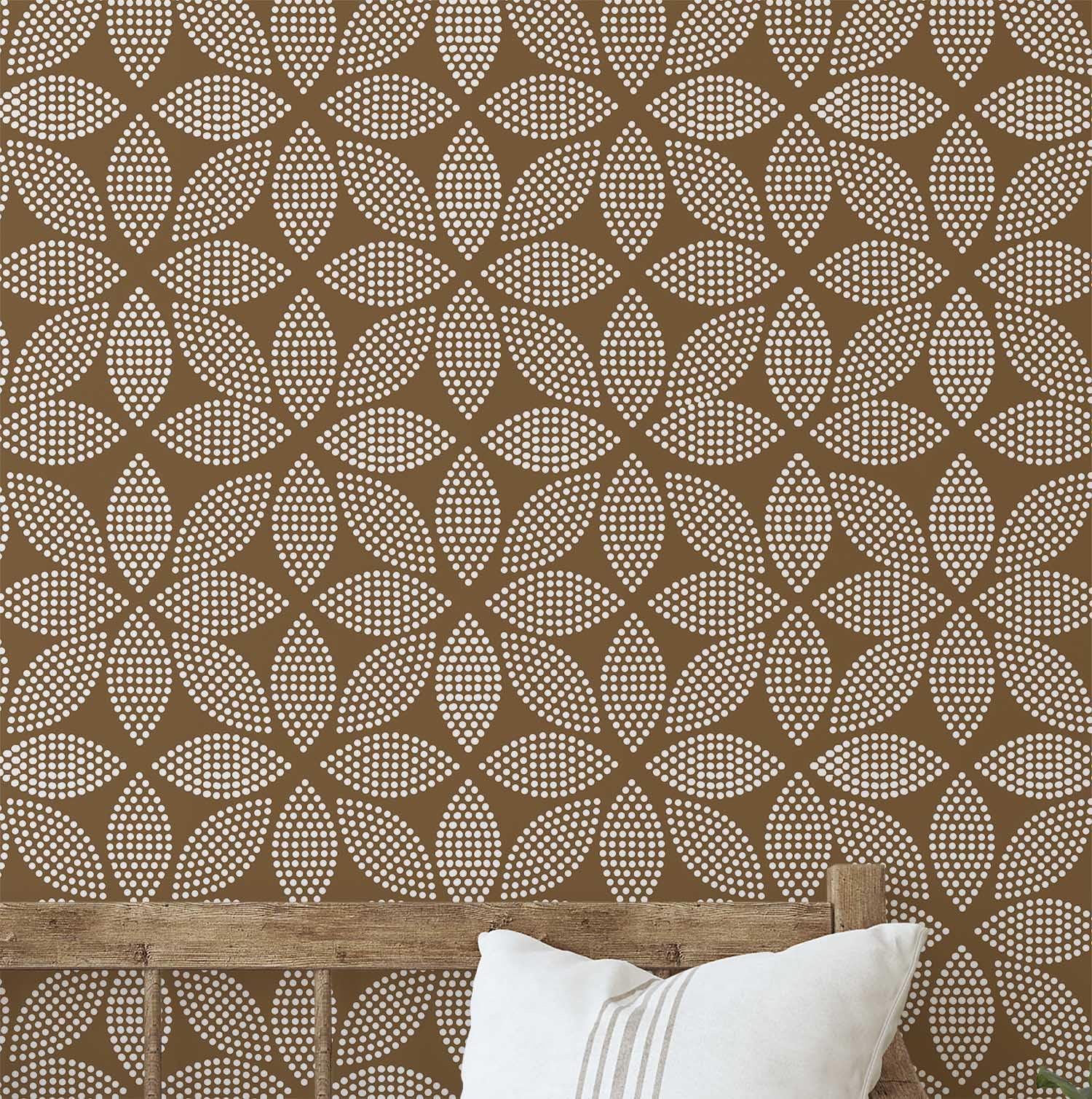 Papier peint vinyle autocollant marron à pois S4Sassy 63,5 x 152 cm