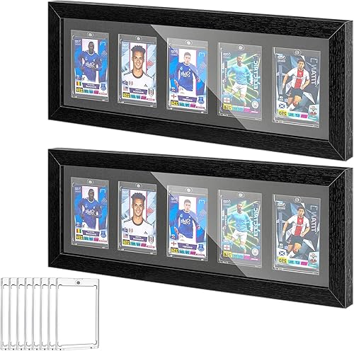 Colarr 2 juegos de estuche de exhibición de tarjetas de béisbol con protección UV de 5 grados, marco de exhibición de tarjetas intercambiables,