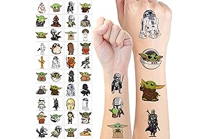 Enticing 40-Pack Yod-a Tattoo Stickers - Irresistible Party Favors and Gifts