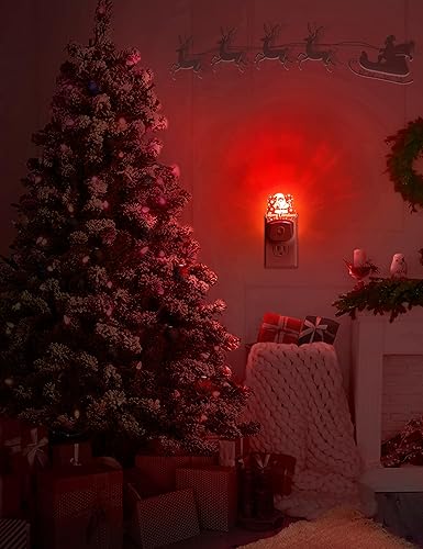 Miniatura 6 de Luz nocturna de Papá Noel 2 unidades con sensor de luz del atardecer al amanecer, ideal para Feliz Navidad, decoración navideña y decoración del