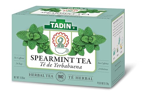 Tadin Herb & Tea Co. té de hierbas de menta verde, sin cafeína, 24 bolsas de té, paquete de 6