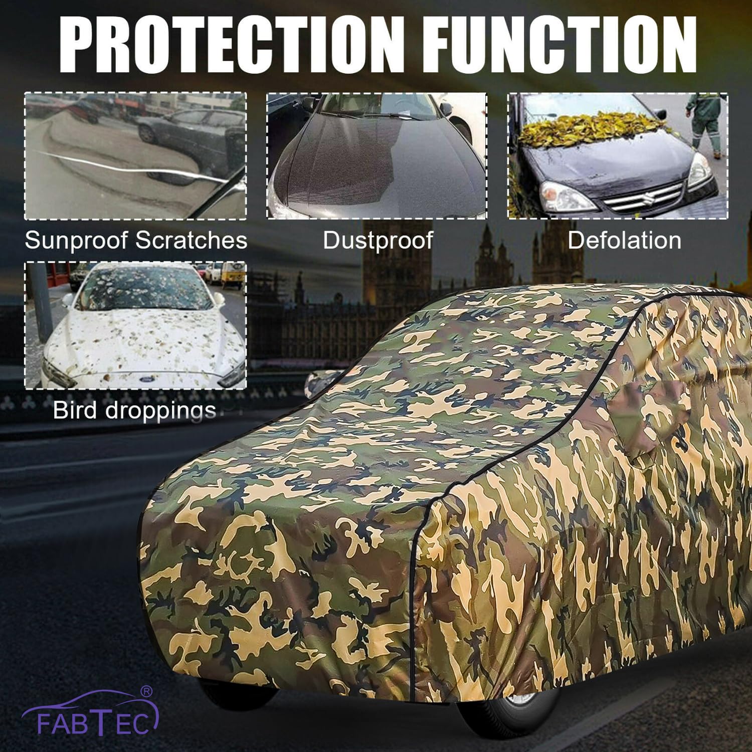 Tata Punch Car Cover - Jungle Print Waterproof -4 Tata Punch Car Cover - Jungle Print Waterproof -4