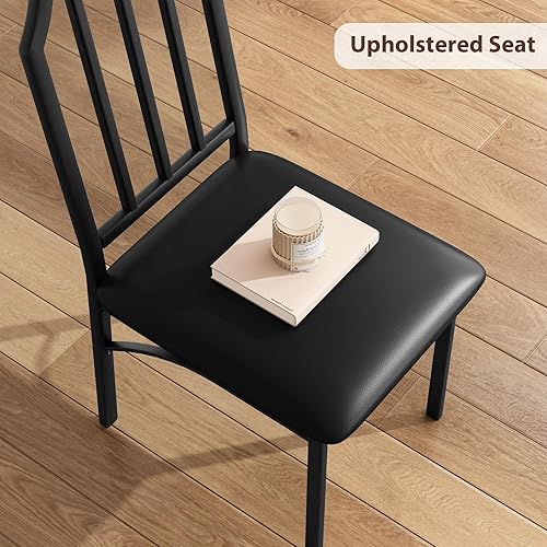 Miniatura 6 de GAOMON Juego de mesa de comedor para 2, mesa de cocina y sillas para 2 personas con diseño de chaflán, juego de mesa de comedor de 3 piezas con