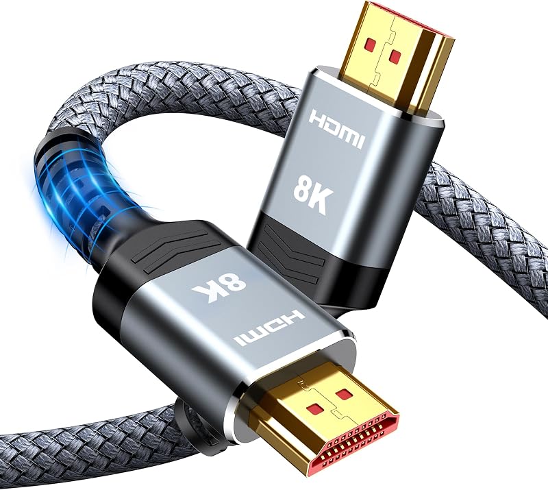 Snowkids 10K 8K Cable HDMI 2M, Ultra Haut Débit 48Gbps 8K@60Hz 4K@120Hz Cordon HDMI 2.1, HDR10+ ARC 