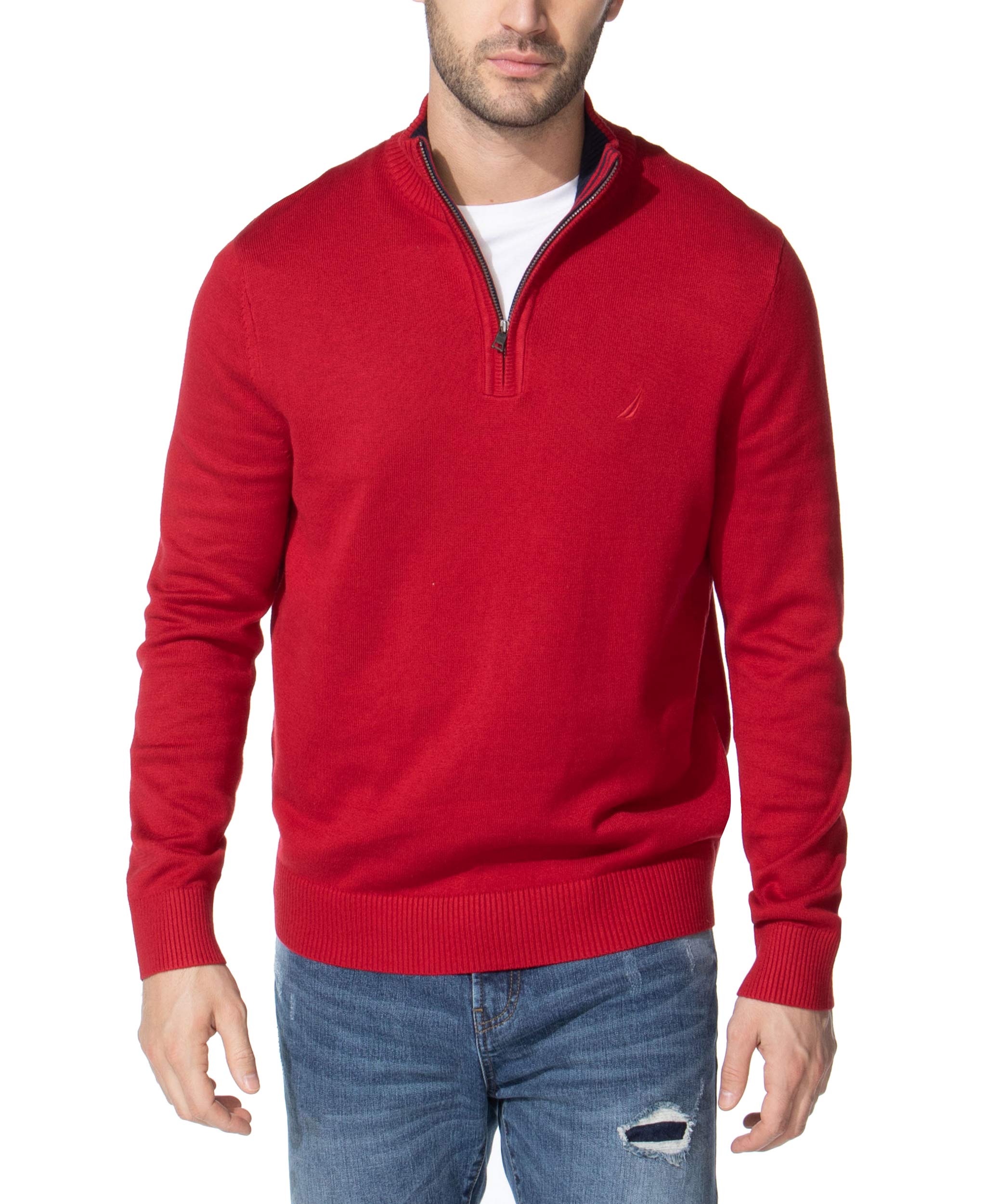 Nautica Men's Quarter-Zip Sweater Red, XXL