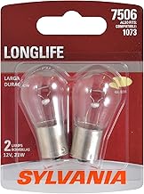 SYLVANIA - 7506 Long Life Miniature - Bulb, Ideal for Daytime Running Lights (DRL) and Back-Up/Reverse Lights (Contains 2 Bulbs)