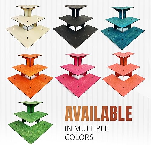 Miniatura 5 de Soporte esquinero de 3 niveles con estantes para productos  Portátil  Estante de exhibición de esquina de 3 pasos para mesa al por menor, encimera,